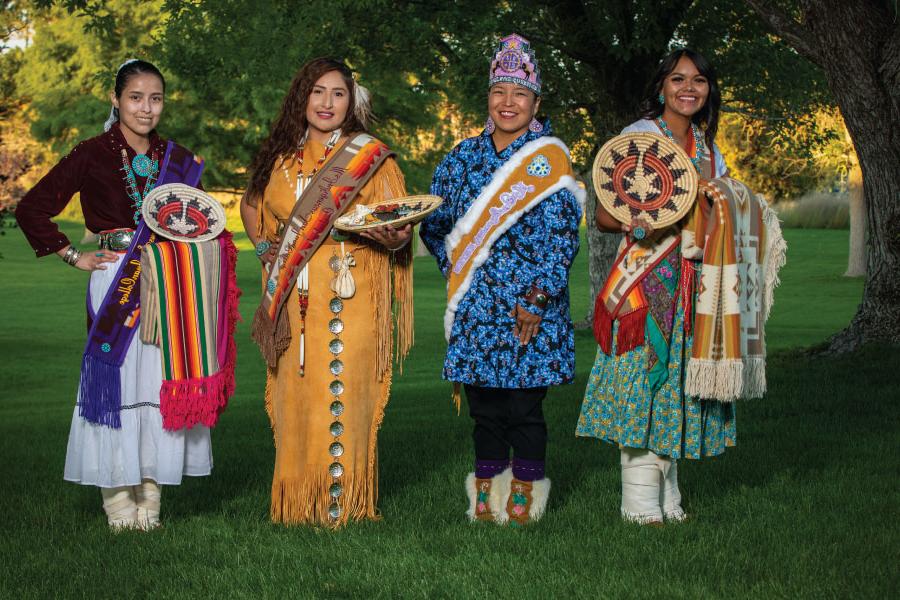 Ms. Indigenous Contestants dressed in regalia